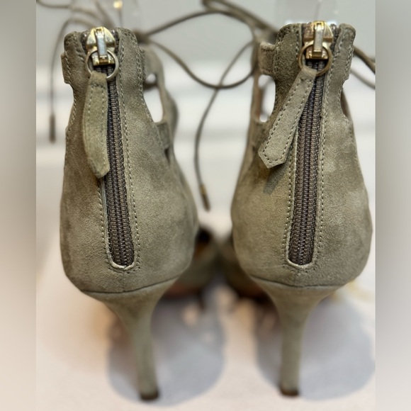 Aquzzura Makes THe Best Suede Shoes! Barely Worn Lace Up Suede Heels. - Picture 7 of 9